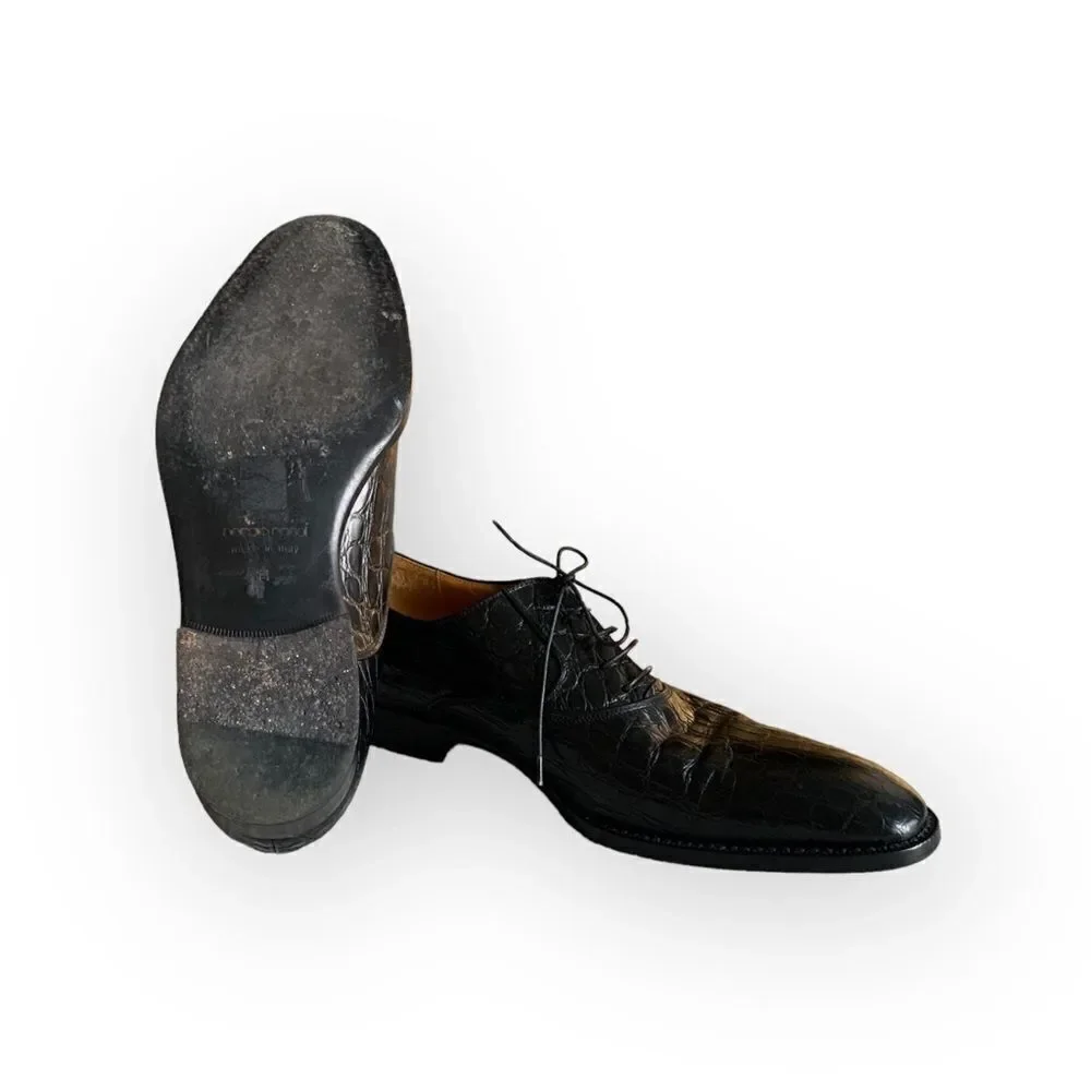 Sergio Rossi, Oxford Crocodile Shoes, Black